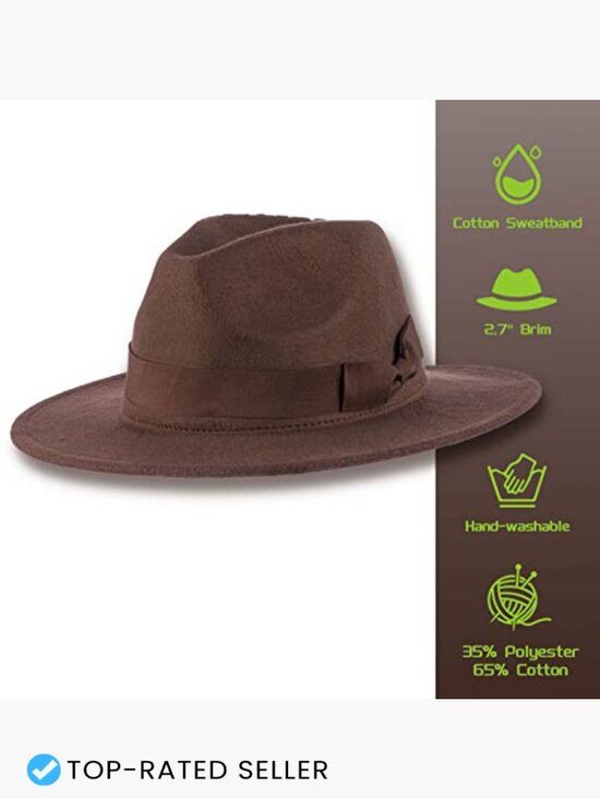 Wide Brim Felt Fedora Hat Cosplay Props Costume Accessory Panama Outback Hat main image 7